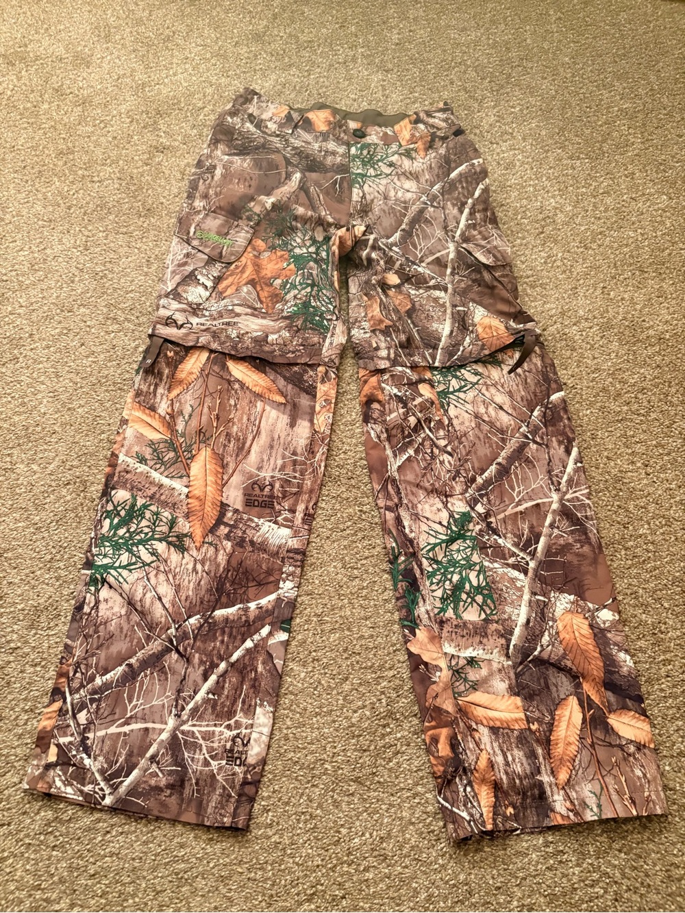 Magellan Outdoors Brown & Green Camo Convertible Cargo Pants